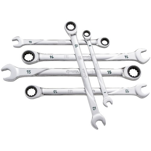 Jogo de chave combinada com catraca 8 a 18 mm 7 peças Jogo de chave combinada com catraca 8 a 18 mm 7 peças