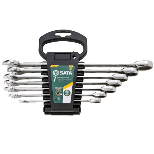 Jogo de chave combinada com catraca 8 a 18 mm 7 peças Jogo de chave combinada com catraca 8 a 18 mm 7 peças