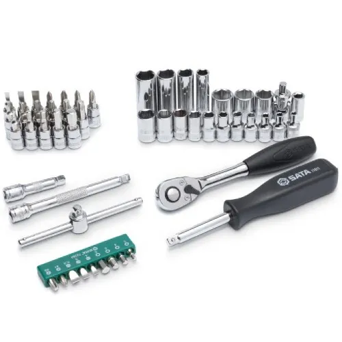 Jogo de soquete sextavado encaixe 1/4