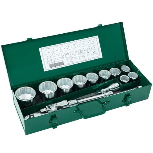 Jogo de soquete estriado 30 a 60 mm encaixe 3/4 Jogo de soquete estriado 30 a 60 mm encaixe 3/4