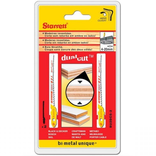 Lâmina para serra tico tico 50 mm para madeira 2 peças - BU2DCS-2 Lâmina para serra tico tico 50 mm para madeira 2 peças - BU2DCS-2