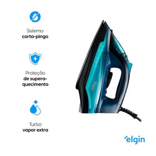 Ferro de passar a vapor 2400W base cerâmica - Iron Steam Pro 220V Ferro de passar a vapor 2400W base cerâmica - Iron Steam Pro 220V