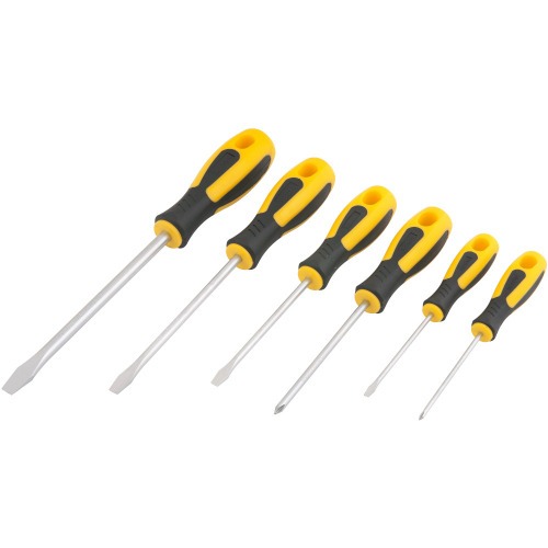 Jogo de chave de fenda e phillips de ao cromo vandio com 06 peas 