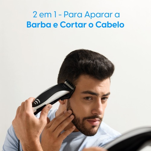 Mquina de cortar cabelo e barba com 8 acessrios - Studio Men  110V