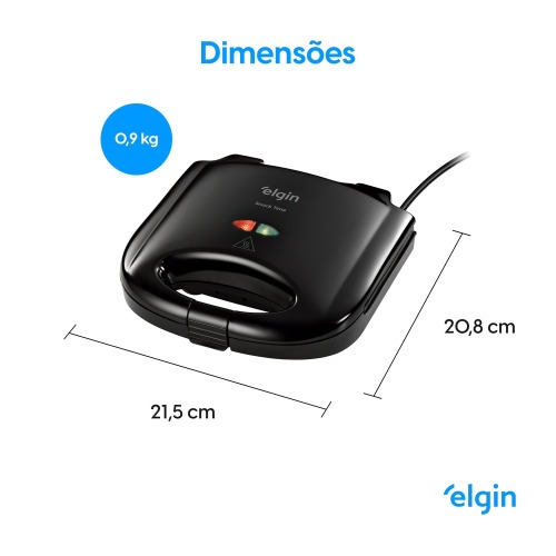 Sanduicheira Grill antiaderente 750 Watts - Snack Time  220V