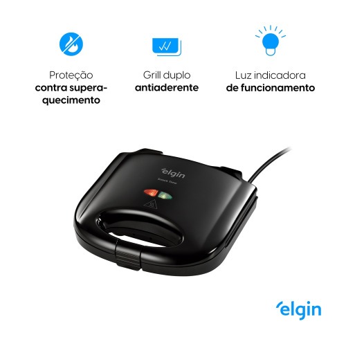 Sanduicheira Grill antiaderente 750 Watts - Snack Time  220V