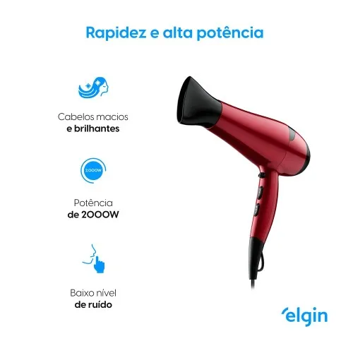 Secador de cabelo 2000 Watts com Tourmaline - Glossy Íon  110V