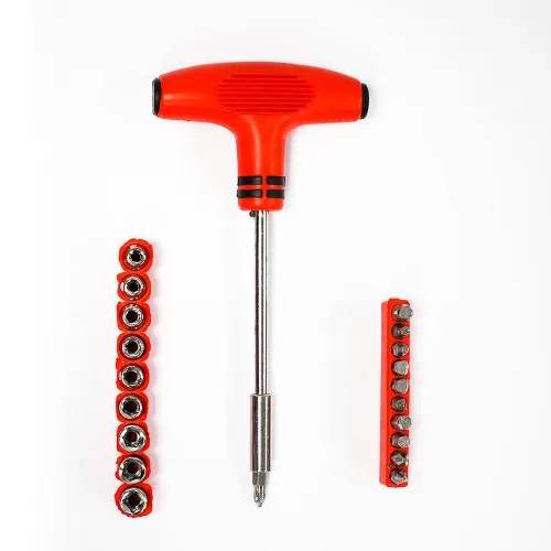 Jogo de soquetes 4 a 8 mm com cabo T e bits 22 peças - FR-24