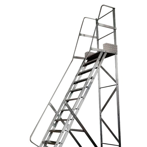Escada plataforma de alumínio 3.50 m c/ 13 degraus + patamar  Escada plataforma de alumínio 3.50 m c/ 13 degraus + patamar