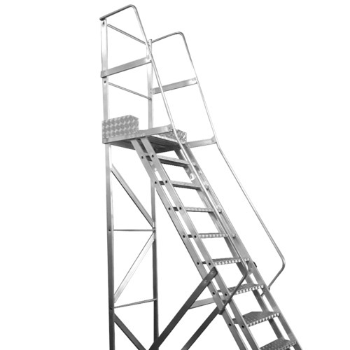 Escada plataforma de alum�nio 2.75 m c/ 10 degraus + patamar 