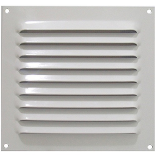 Grade de ventilação em alumínio branca quadrada 20 x 20 cm Grade de ventilação em alumínio branca quadrada 20 x 20 cm