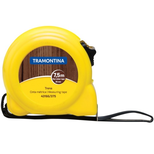 Trena com fita de aço 25 mm x 7,5 m com trava  Trena com fita de aço 25 mm x 7,5 m com trava