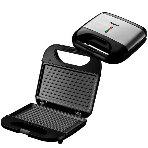 Sanduicheira Grill antiaderente 750 watts inox - AMS 500 Black  110V