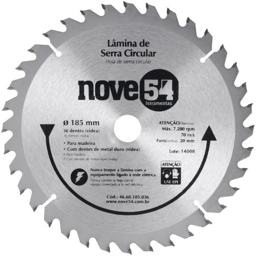 Disco de serra para madeira 185x20 mm 36 dentes Disco de serra para madeira 185x20 mm 36 dentes