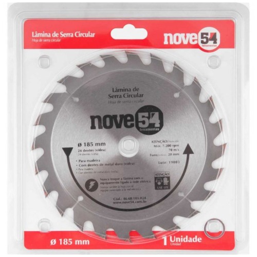Disco de serra para madeira 185 x 20 mm 24 dentes