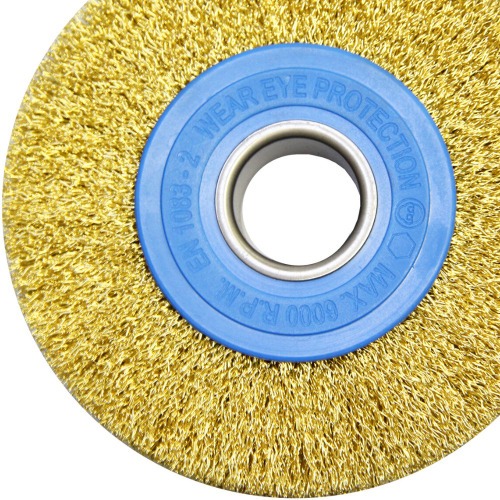 Escova de aço circular ondulada 152,4 x 25,4 mm Escova de aço circular ondulada 152,4 x 25,4 mm