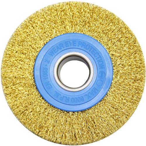 Escova de aço circular ondulada 152,4 x 25,4 mm Escova de aço circular ondulada 152,4 x 25,4 mm