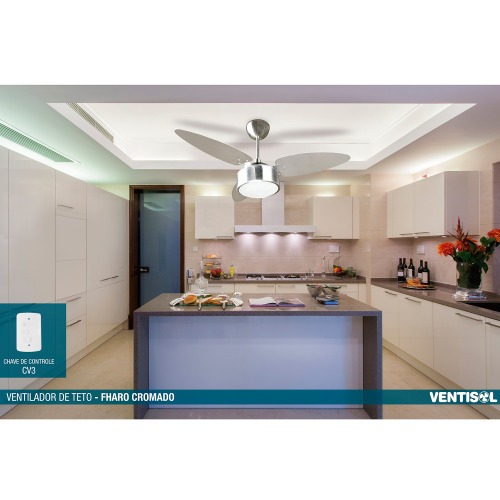 Ventilador de teto 3 pás em mdf dupla face - Fharo  220V Ventilador de teto 3 pás em mdf dupla face - Fharo  220V