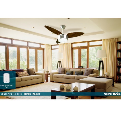 Ventilador de teto 3 pás em mdf dupla face - Fharo  220V Ventilador de teto 3 pás em mdf dupla face - Fharo  220V