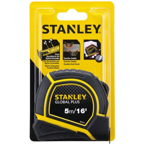 Trena com fita de aço 19 mm x 5 m com trava - GLOBAL PLUS Trena com fita de aço 19 mm x 5 m com trava - GLOBAL PLUS