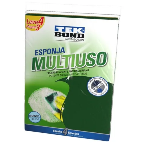Esponja multiuso limpeza econômica dupla face 4 peças