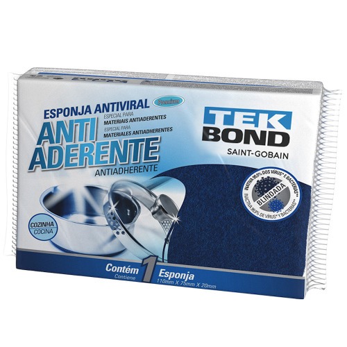 Esponja multiuso antiaderente dupla face azul