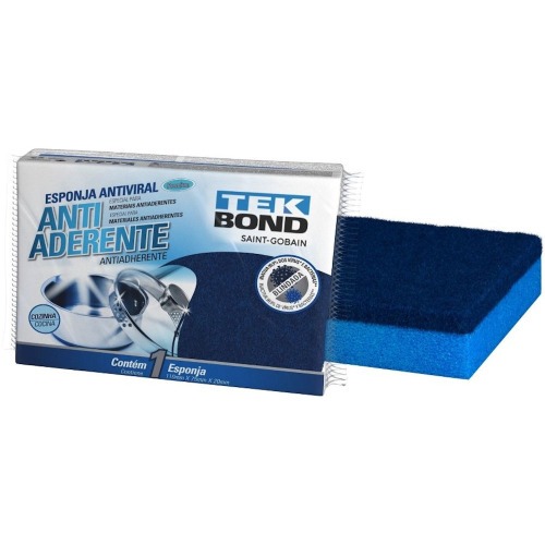 Esponja multiuso antiaderente dupla face azul