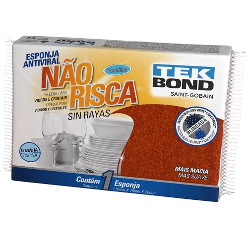 Esponja multiuso dupla face n�o risca laranja