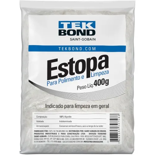 Estopa branca para polimento e limpeza 400 gramas
