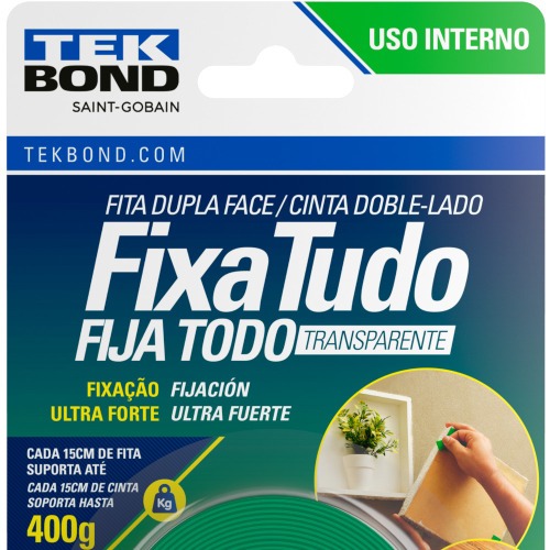 Fita dupla face acrlica 12 mm x 2 m uso interno - Fixa Tudo
