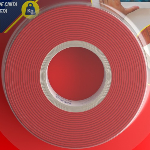 Fita dupla face acrlica 19 mm x 2 m uso externo - Fixa Tudo