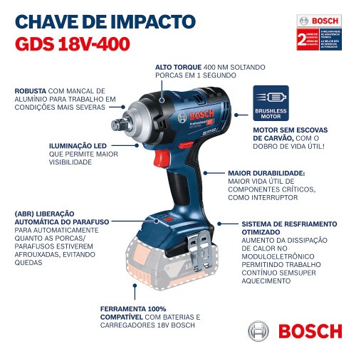 Chave de impacto a bateria 18V encaixe 1/2 Chave de impacto a bateria 18V encaixe 1/2
