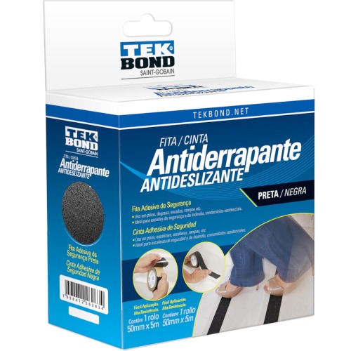 Fita adesiva antiderrapante preta 50 mm x 5 m Fita adesiva antiderrapante preta 50 mm x 5 m