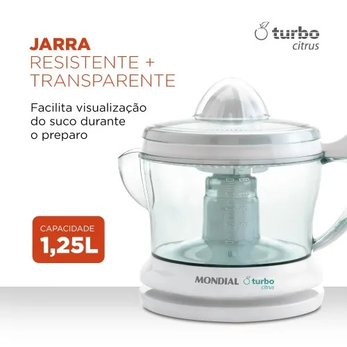 Kit Espremedor de frutas Power Turbo Citrus E-01 + Mixer elétrico M-15-W  110V