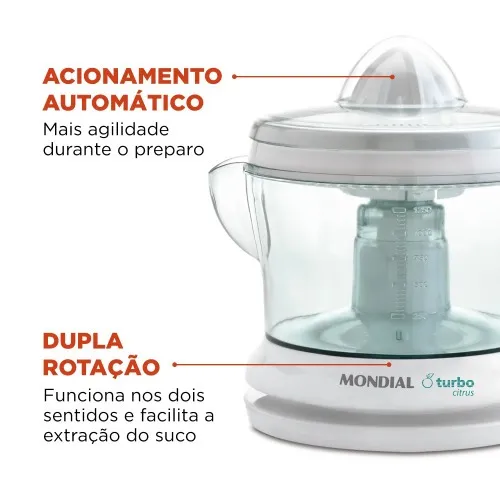Kit Espremedor de frutas Power Turbo Citrus E-01 + Mixer elétrico M-15-W  110V