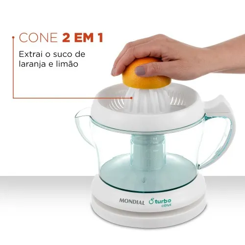 Kit Espremedor de frutas Power Turbo Citrus E-01 + Mixer elétrico M-15-W  110V