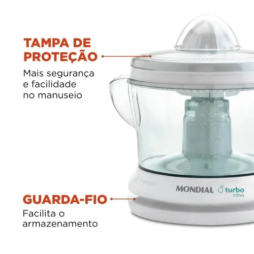 Kit Espremedor de frutas Power Turbo Citrus E-01 + Mixer elétrico M-15-W  110V