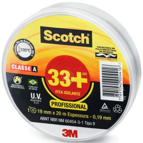 Fita isolante 19 mm x 20 metros - Scotch 33+