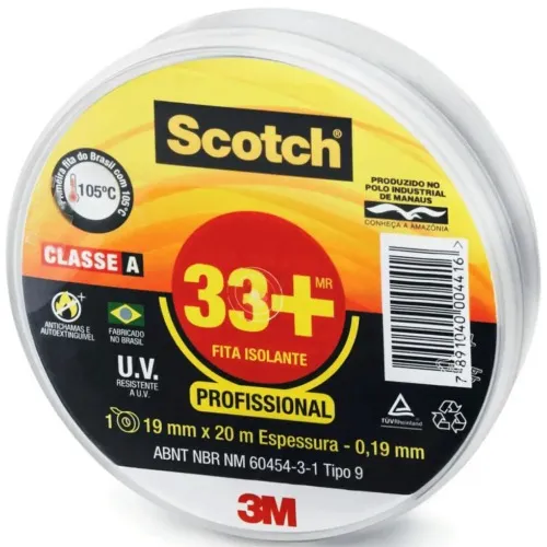 Fita isolante 19 mm x 20 metros  - Scotch 33+