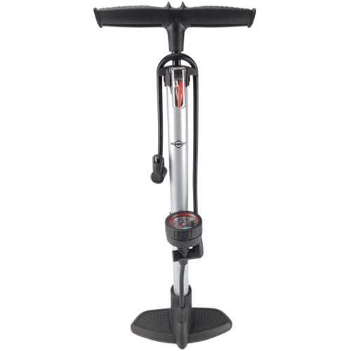 Bomba de ar manual vertical para encher pneus com manmetro premium