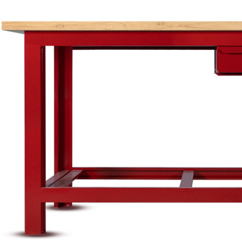 Bancada aberta 1500 x 600 mm com 1 gaveta tampo de madeira pinus - RLL-200 Bancada aberta 1500 x 600 mm com 1 gaveta tampo de madeira pinus - RLL-200