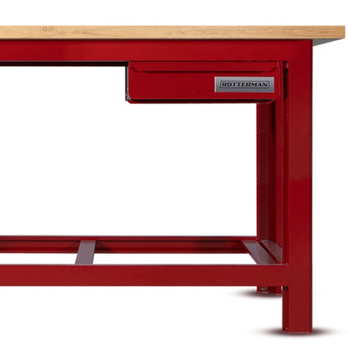 Bancada aberta 1500 x 600 mm com 1 gaveta tampo de madeira pinus - RLL-200 Bancada aberta 1500 x 600 mm com 1 gaveta tampo de madeira pinus - RLL-200