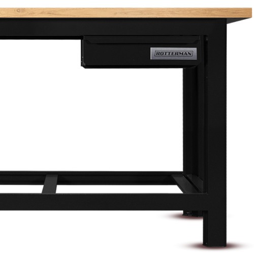 Bancada aberta 1500 x 600 mm com 1 gaveta tampo de madeira pinus - RLL-200 Bancada aberta 1500 x 600 mm com 1 gaveta tampo de madeira pinus - RLL-200