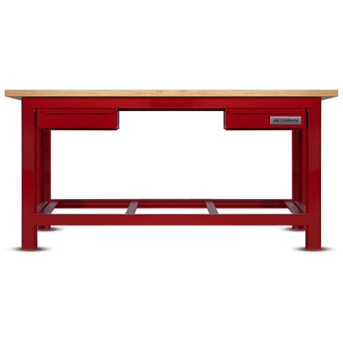 Bancada aberta com 02 gavetas e tampo de madeira pinus - RLL-210  Bancada aberta com 02 gavetas e tampo de madeira pinus - RLL-210