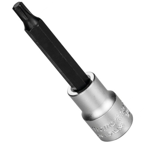 Soquete longo com ponta hexalobular T40 encaixe de 1/2
