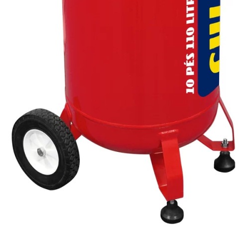 Compressor de ar vertical 10 ps 110L 2 hp 140 libras monofsico - 10/110 RED  110V/220V