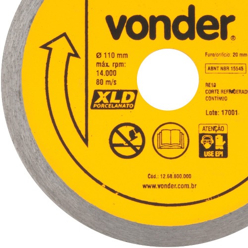 Disco diamantado 110 mm para porcelanato - XLD Disco diamantado 110 mm para porcelanato - XLD