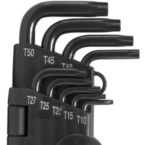 Jogo de chave hexalobular t-10 a t-50 aço cromo vanádio com 9 peças Jogo de chave hexalobular t-10 a t-50 aço cromo vanádio com 9 peças