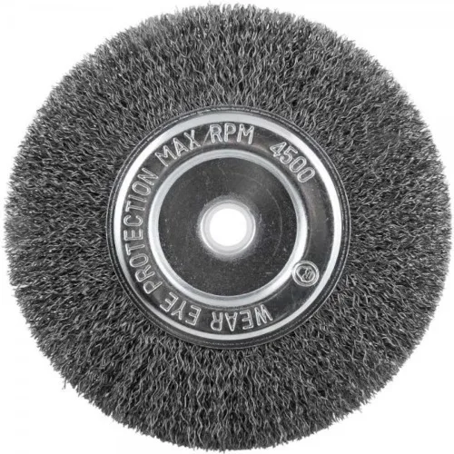 Escova de aço circular ondulada de 6 x 1/2 x 5/8
