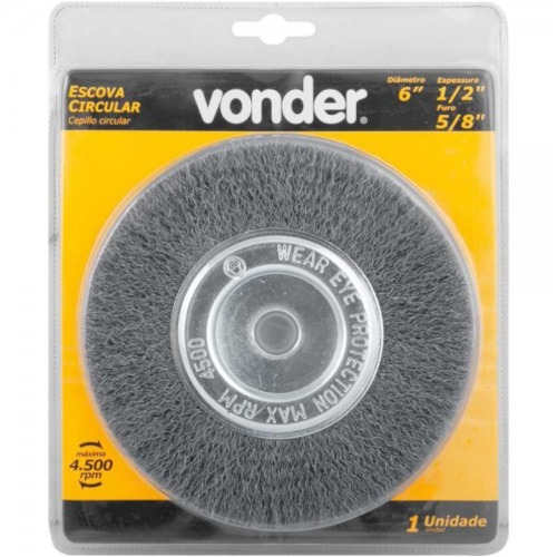 Escova de aço circular ondulada de 6 x 1/2 x 5/8 Escova de aço circular ondulada de 6 x 1/2 x 5/8